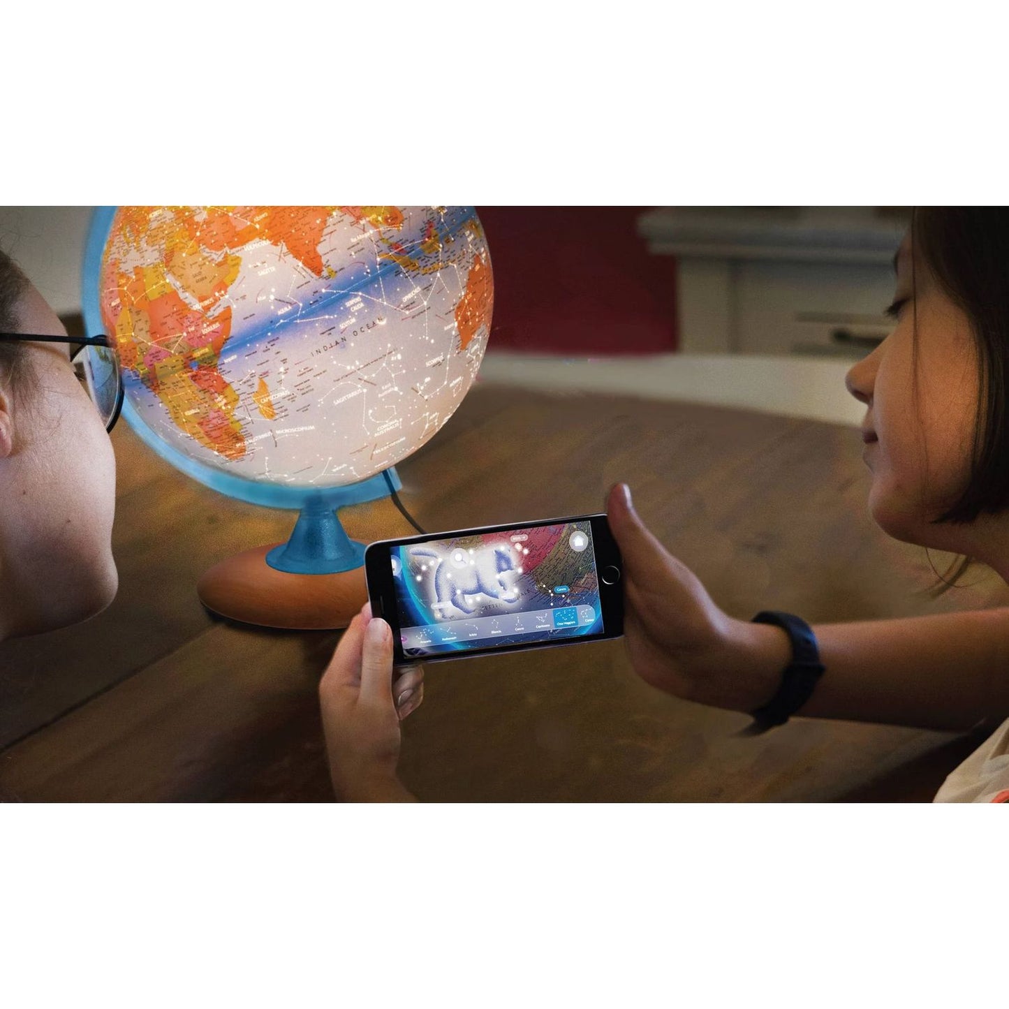 Räthgloben Doppelbild-Leuchtglobus Constellation Plus mit Sternblider und AR-App