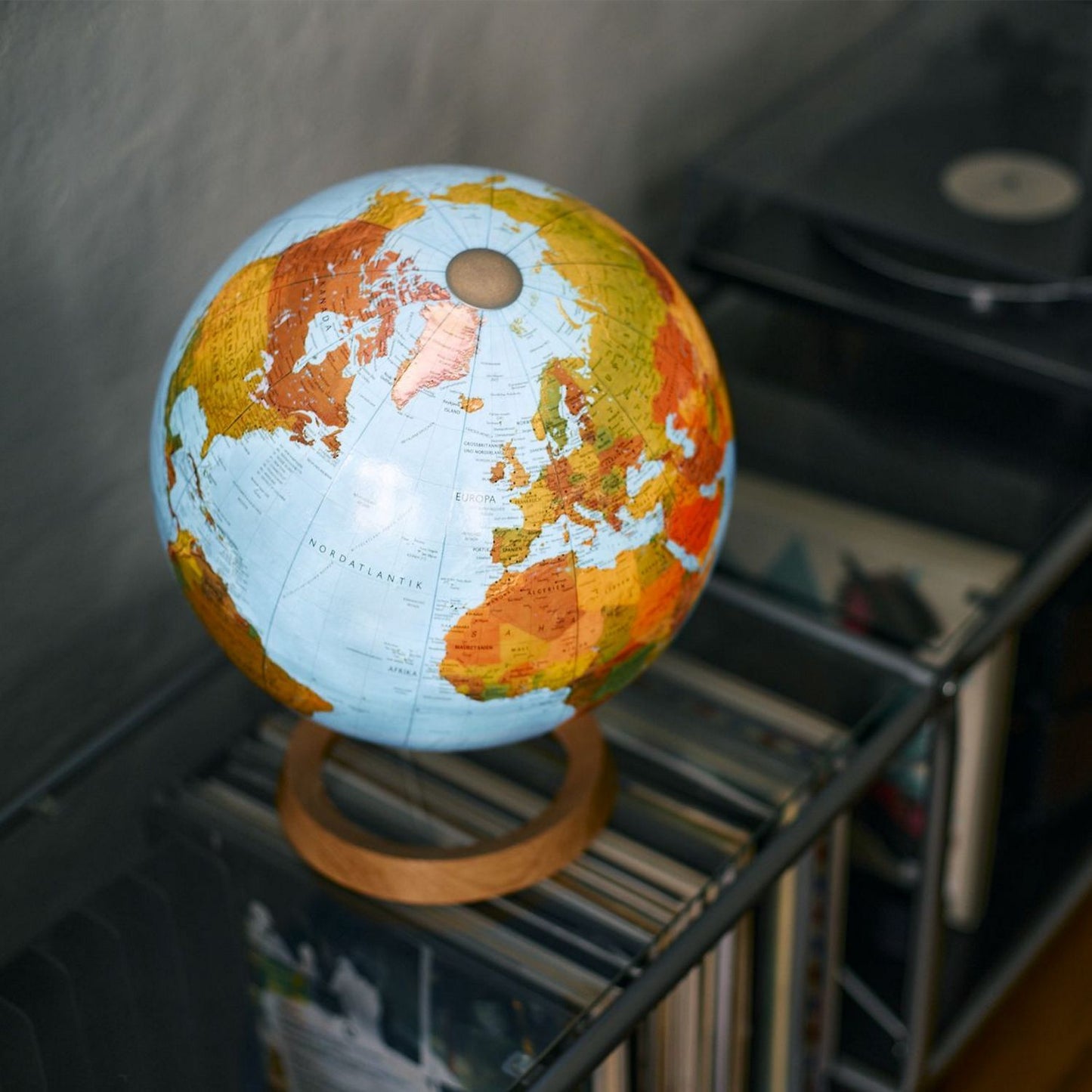 Räthgloben Doppelbild-Leuchtglobus DFNI 30 00 physisch/politisch 30 cm Eiche