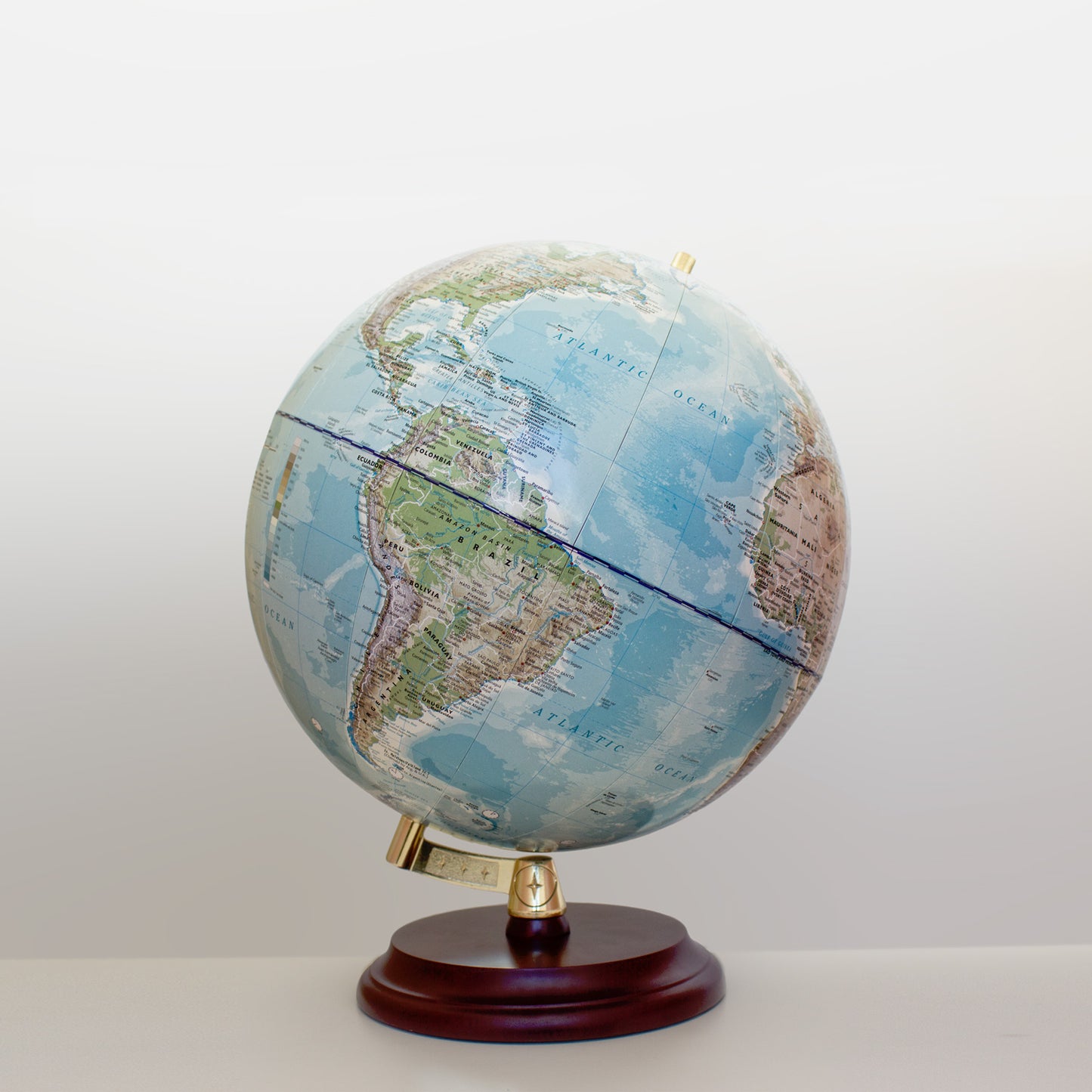 Magellan Vasa Globus 32 cm moderne Halterung ohne Meridian mit Holzfuß