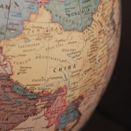 Magellan Vasa Globus 32 cm moderne Halterung ohne Meridian mit Holzfuß